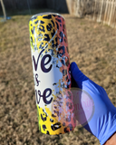 Love is Love Rainbow Cheetah Stainless Steel Tumbler