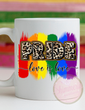 Leopard Pride Love is Love Rainbow UVDTF Decal (UVD2)