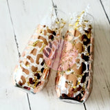 Custom Leopard Print Toasting Shimmerin' Stemless Champagne Flute