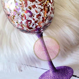 Rainbow Leopard Glitter Dipped Shimmerin' Red Wine Glass